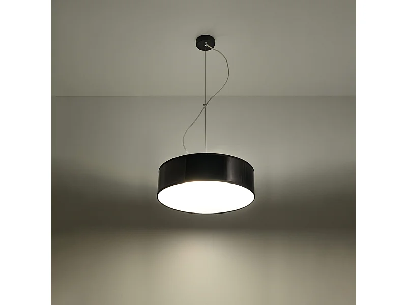 Lampy wiszące minimalistyczny Cercle, PVC - 2 źródło światła 3000K - L.35 x H.111 cm - czarny