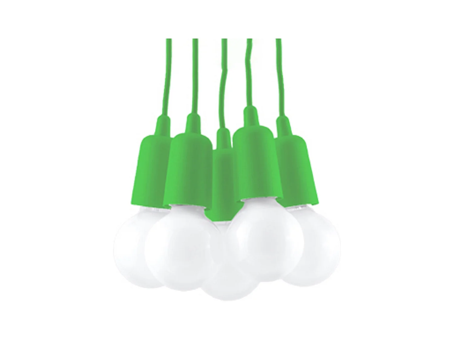 Lampes suspendues Astis moderne en PVC - 5 sources lumineuses 3000K - L.25 x H.90 cm - vert