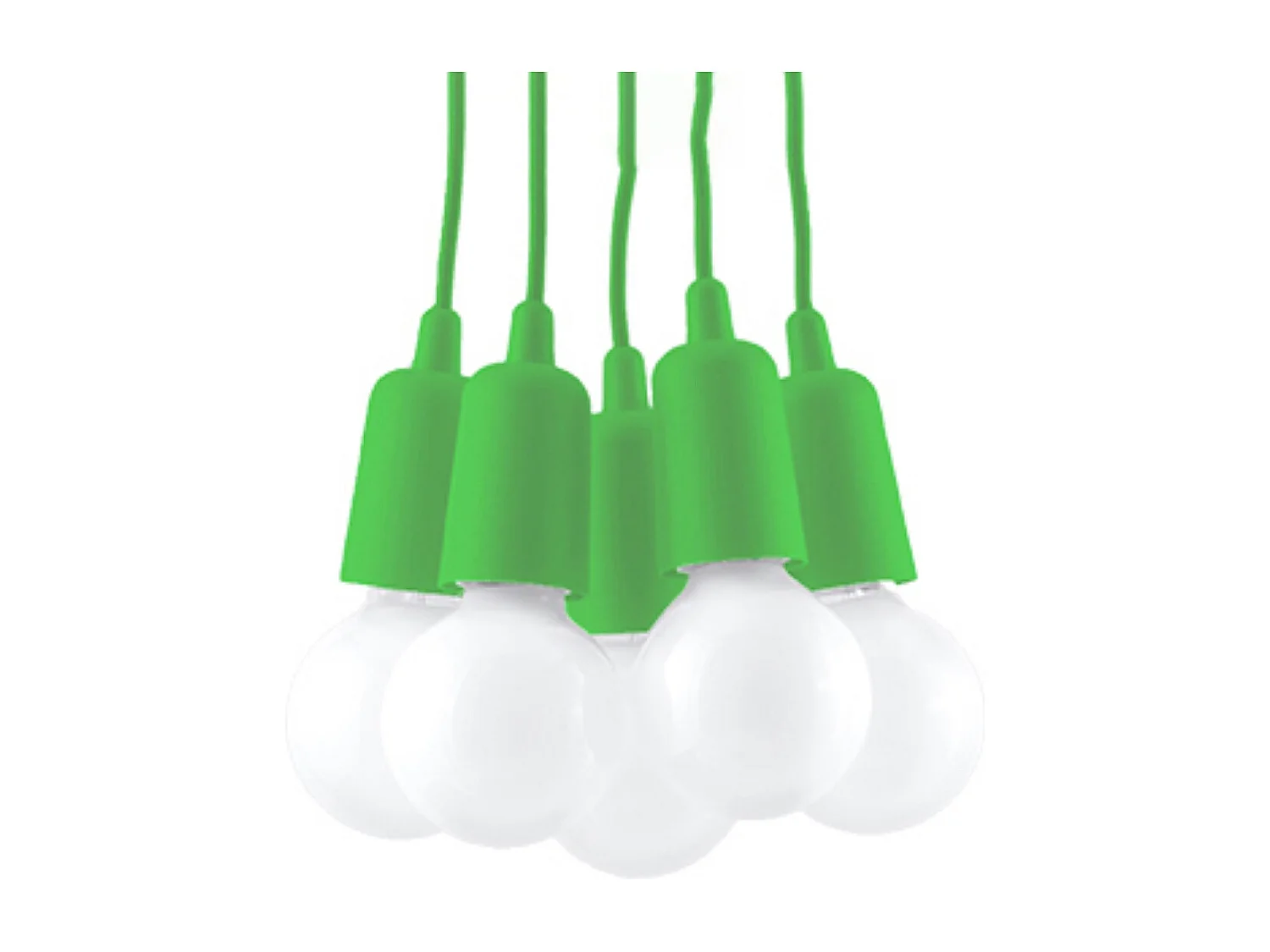 Lampes suspendues Astis moderne en PVC - 5 sources lumineuses 3000K - L.25 x H.90 cm - vert