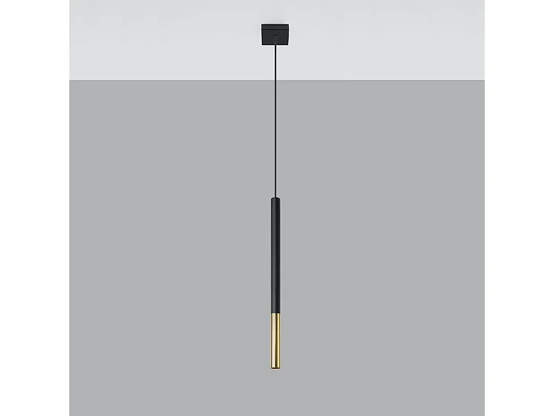 Lampes suspendues Flar moderne en acier - 1 sources lumineuses 4000K - L.8 x H.100 cm - or noir