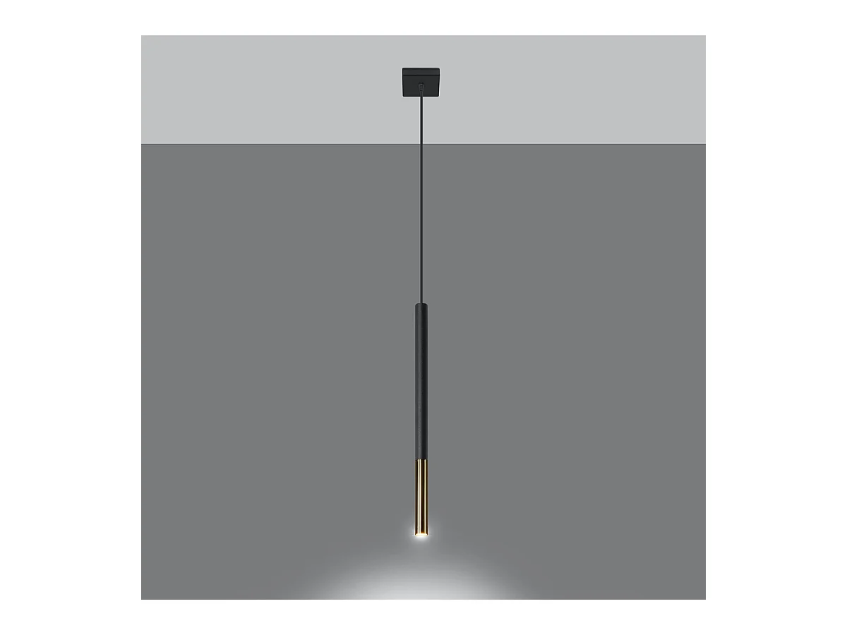 Lampes suspendues Flar moderne en acier - 1 sources lumineuses 4000K - L.8 x H.100 cm - or noir