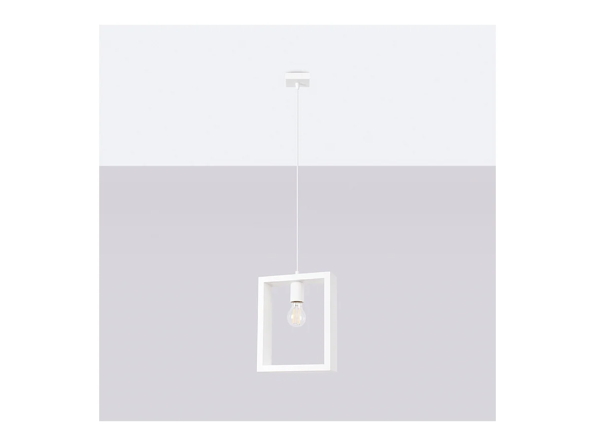 Lampes suspendues Zodiara scandinave en acier/bois - 1 sources lumineuses 3000K - L.24 x H.133 cm - blanc