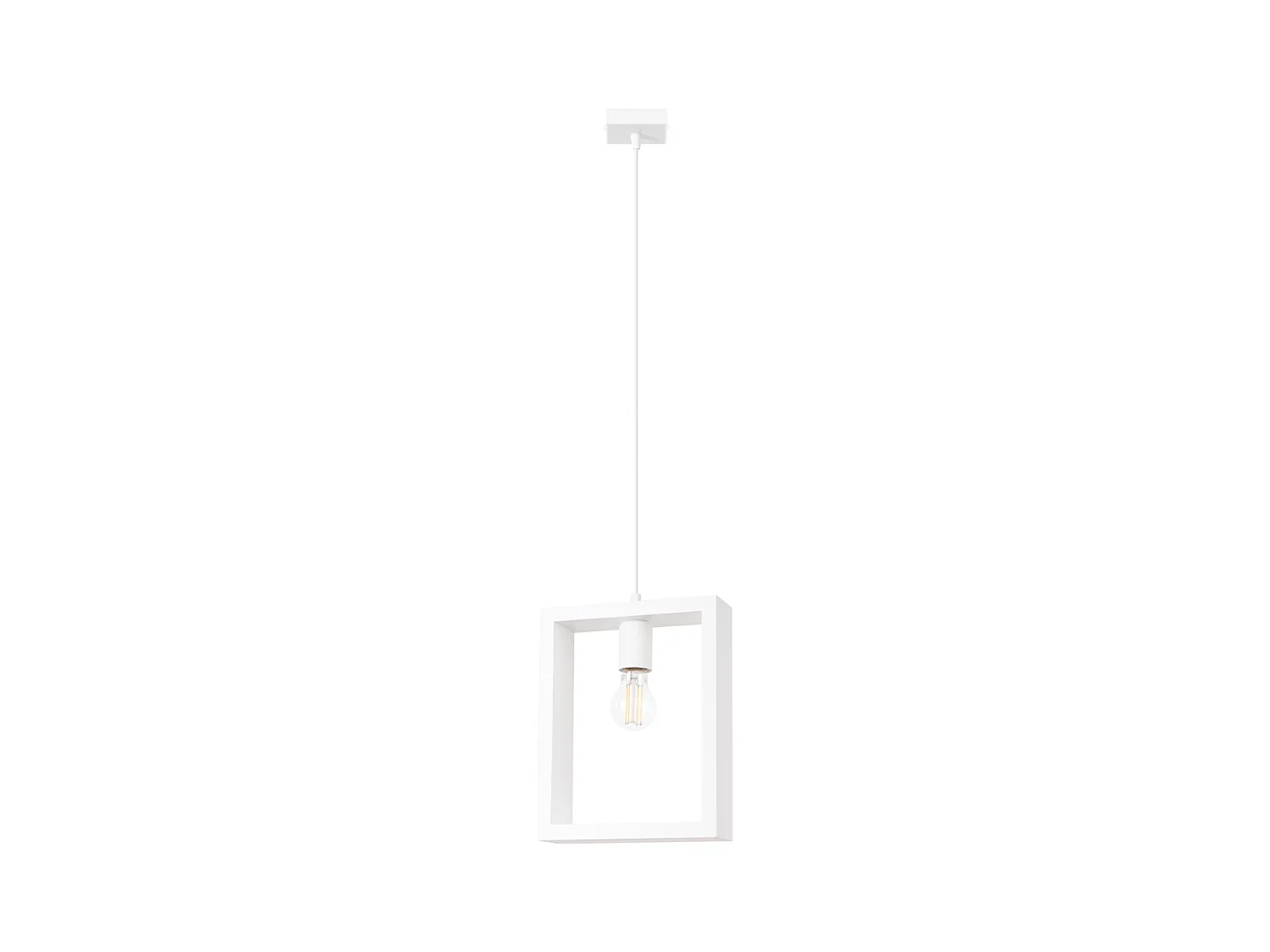 Lampes suspendues Zodiara scandinave en acier/bois - 1 sources lumineuses 3000K - L.24 x H.133 cm - blanc