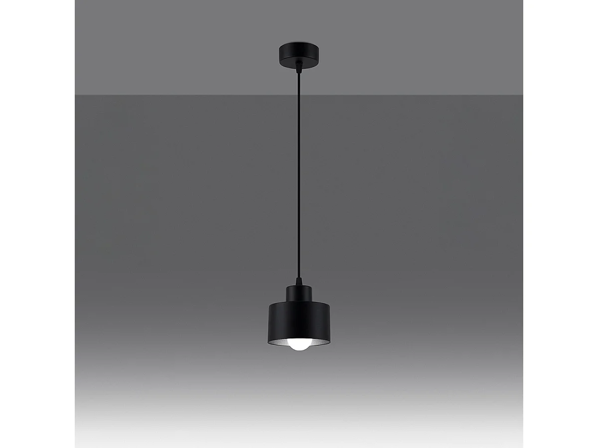 Lampes suspendues Zavros moderne en acier - 1 sources lumineuses 3000K - L.12 x H.120 cm - noir