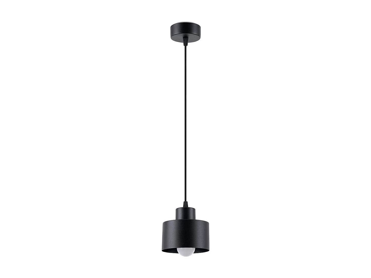 Lampes suspendues Zavros moderne en acier - 1 sources lumineuses 3000K - L.12 x H.120 cm - noir