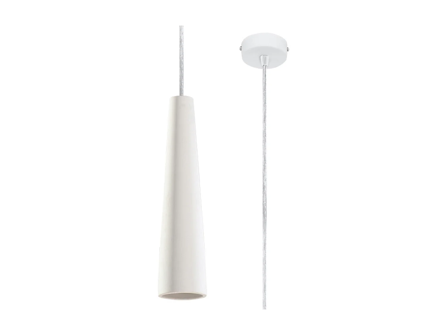 Lampes suspendues Eclix moderne en céramique - 1 sources lumineuses 3000K - L.8 x H.132 cm - blanc