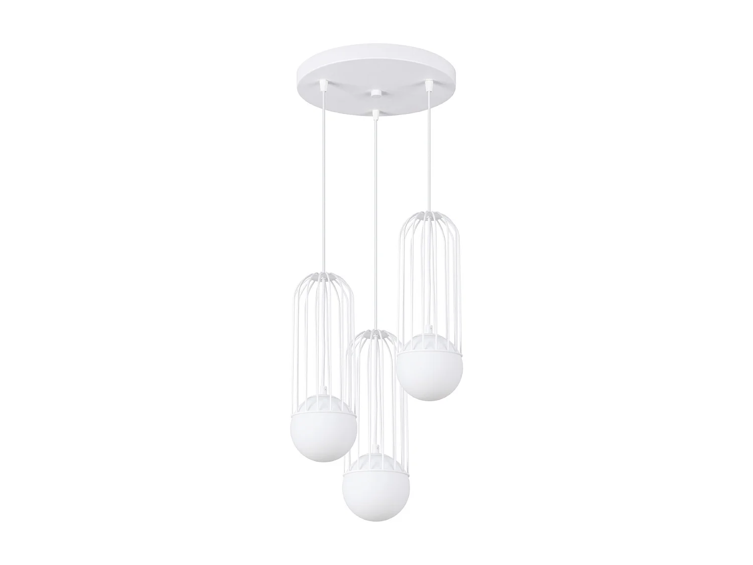 Pendentif Zynex moderne en acier - 3 sources lumineuses 3000K - L.34 x H.115 cm - blanc