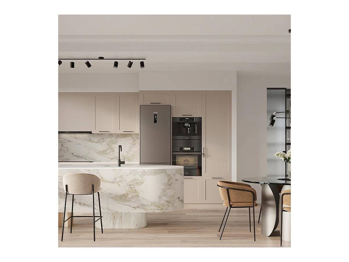 Lustres Torim moderno, aço - 6 fontes de luz 4000K - L.77 x H.125 cm - preto