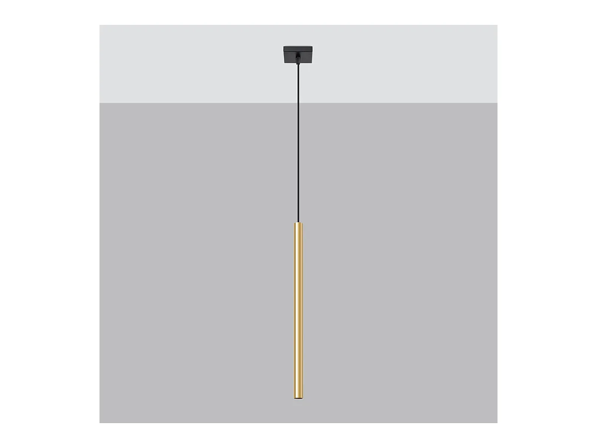 Lampy wiszące nowoczesny Brill, stal - 1 źródło światła 3000K - L.8 x H.100 cm - złoty połysk