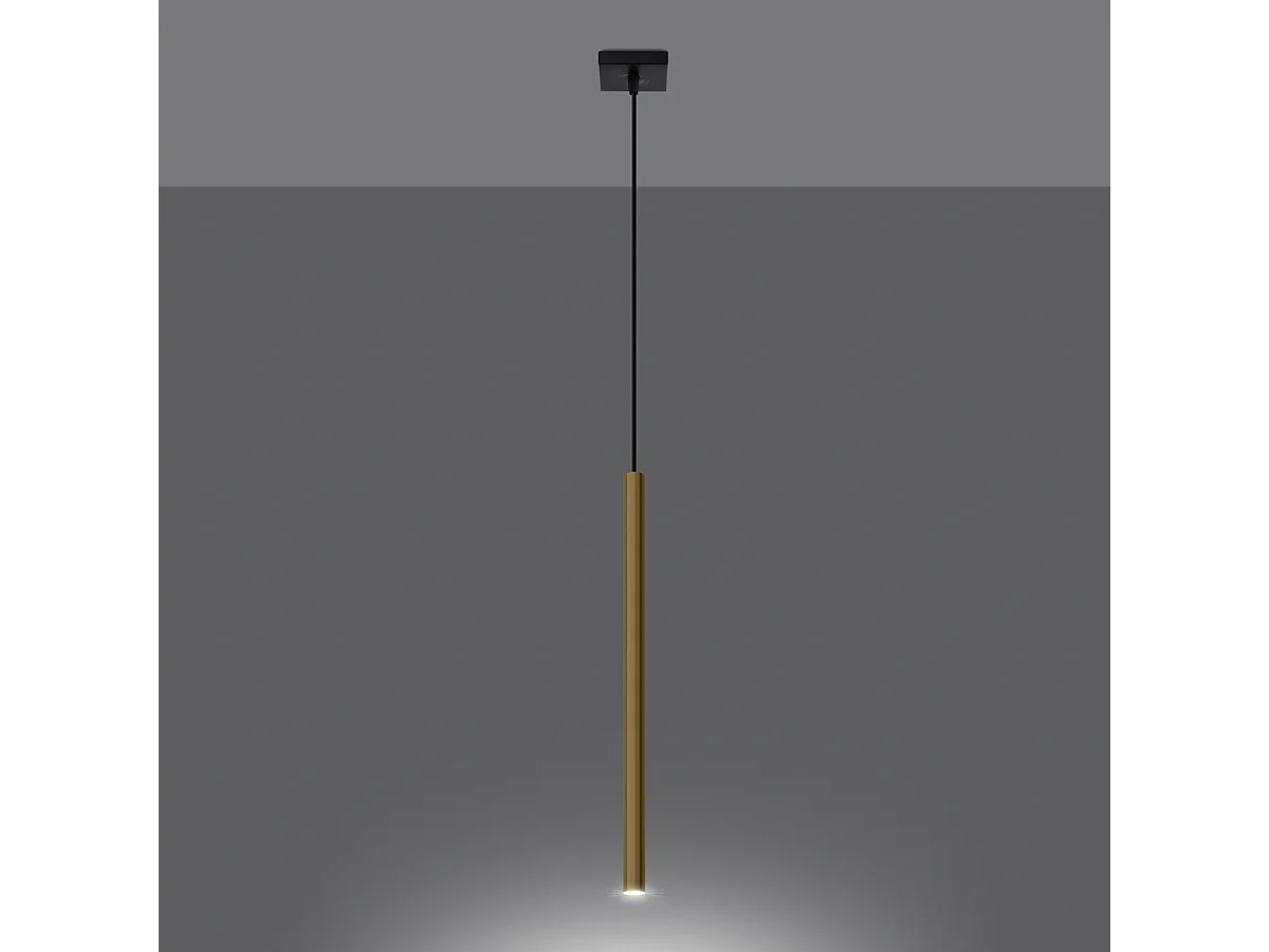 Lampes suspendues Brill moderne en acier - 1 sources lumineuses 3000K - L.8 x H.100 cm - éclat doré