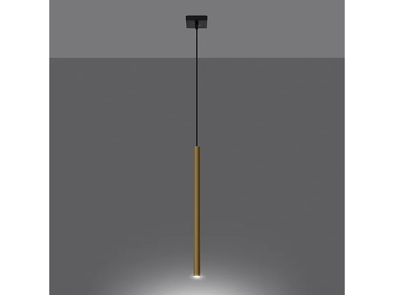 Lampes suspendues Brill moderne en acier - 1 sources lumineuses 3000K - L.8 x H.100 cm - éclat doré