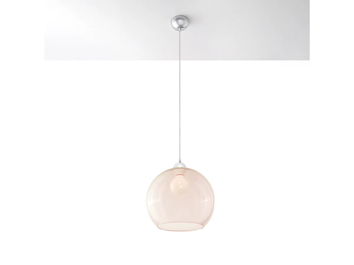 Lampes suspendues Esfera minimaliste en acier/verre - 1 sources lumineuses 3000K - L.30 x H.120 cm - Champagne