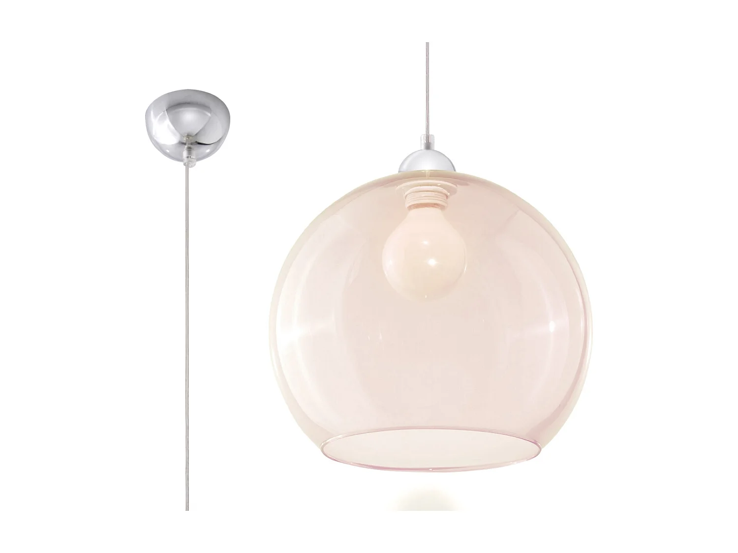 Lampes suspendues Esfera minimaliste en acier/verre - 1 sources lumineuses 3000K - L.30 x H.120 cm - Champagne