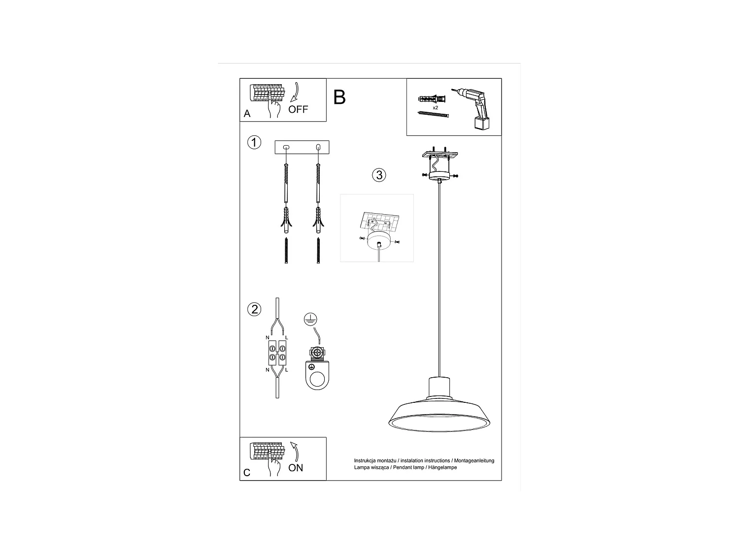Lampy wiszące industrialny Evoxa, betoNie dotyczyrewno - 1 źródło światła 3000K - L.40 x H.115 cm - szary