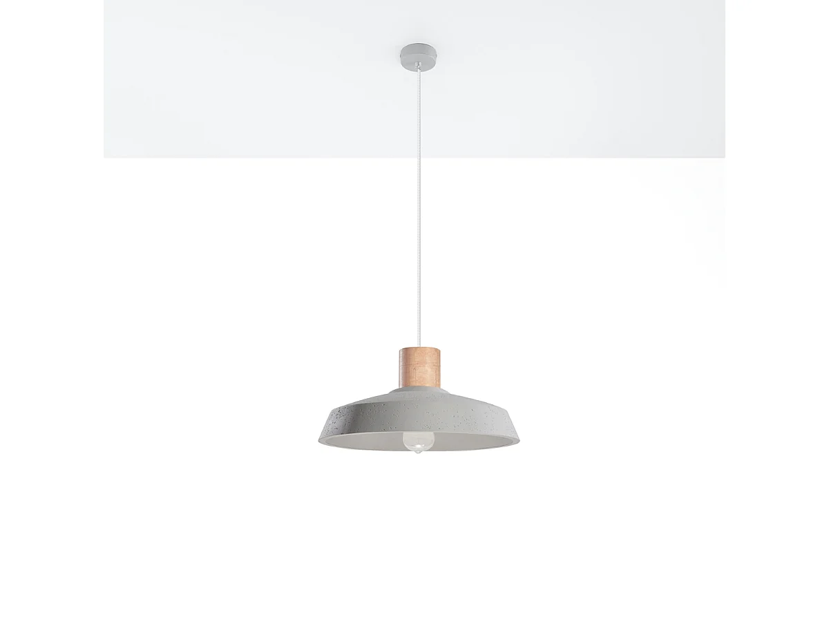 Lampes suspendues Evoxa industriel en betoNon applicablerewno - 1 sources lumineuses 3000K - L.40 x H.115 cm - gris