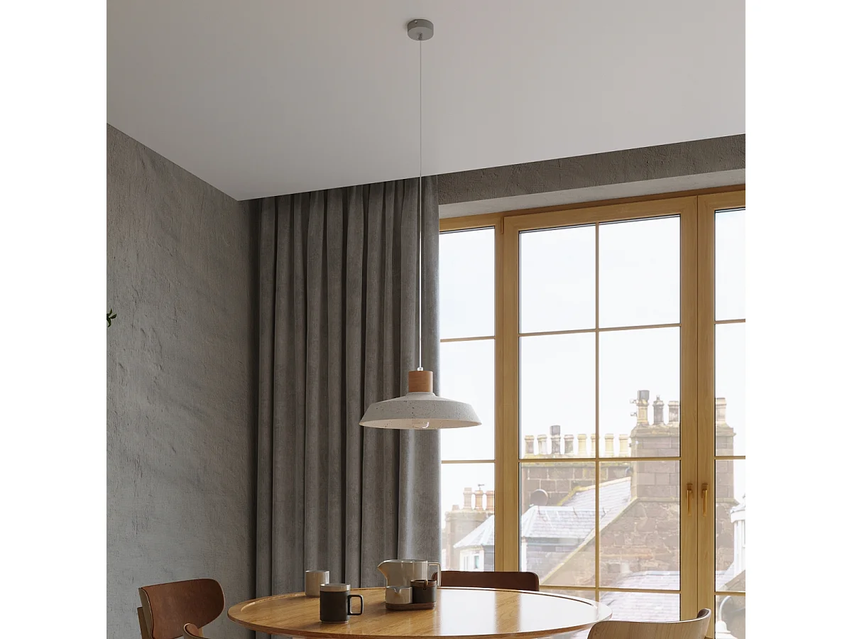 Lampes suspendues Evoxa industriel en betoNon applicablerewno - 1 sources lumineuses 3000K - L.40 x H.115 cm - gris