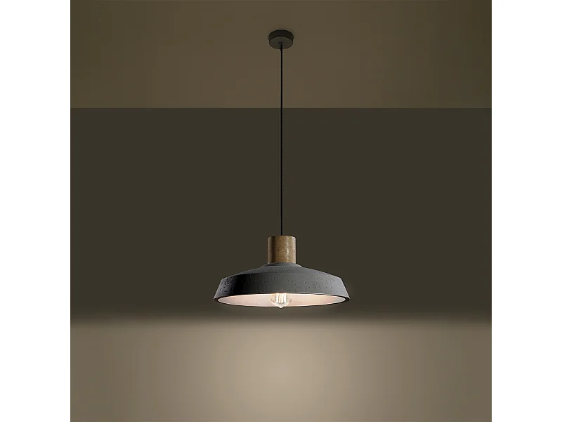 Lampes suspendues Evoxa industriel en betoNon applicablerewno - 1 sources lumineuses 3000K - L.40 x H.115 cm - gris