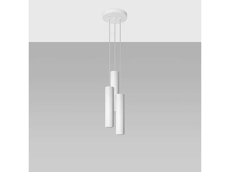 Hanglampen Toris modern van  - 3 lichtbronnen 4000K - L.20 x H.110 cm - wit