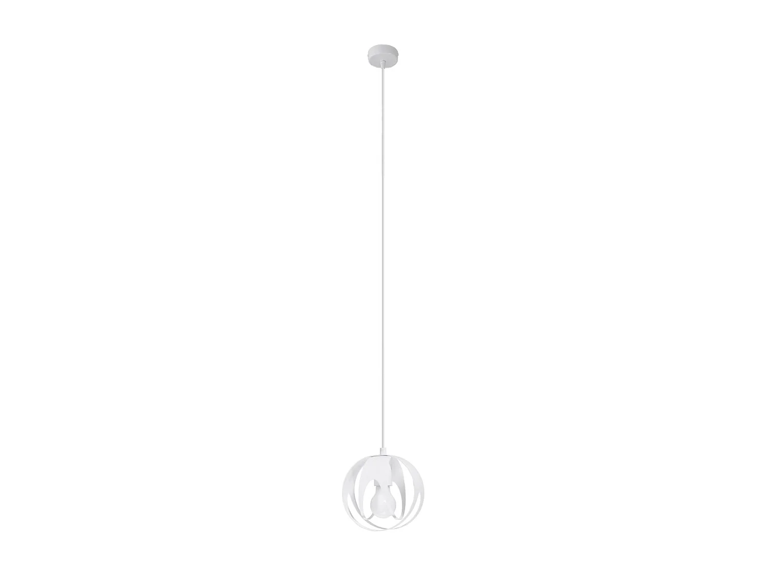 Lampes suspendues Brive moderne en acier - 1 sources lumineuses 3000K - L.16 x H.125 cm - blanc