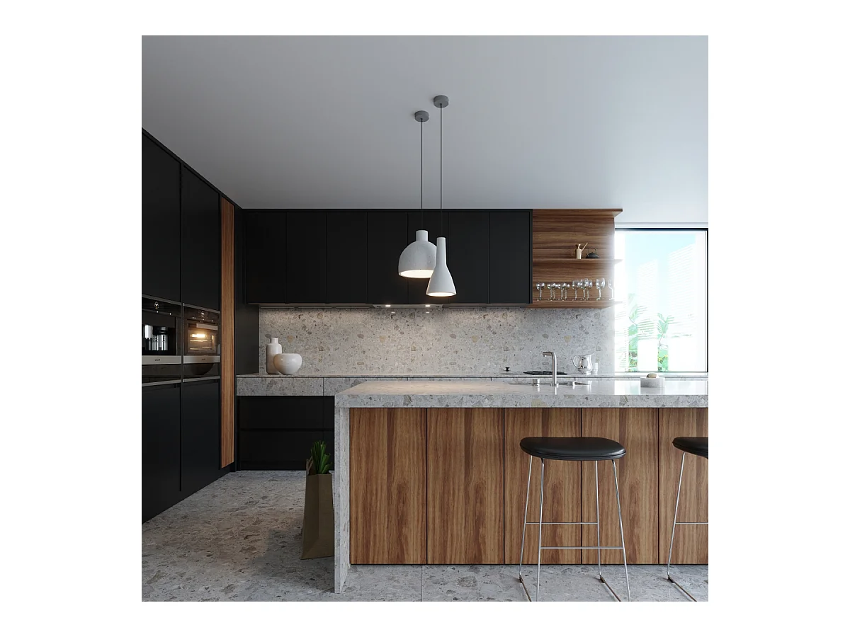 Lampy wiszące industrialny Solyma, beton - 1 źródło światła 4000K - L.28 x H.128 cm - szary