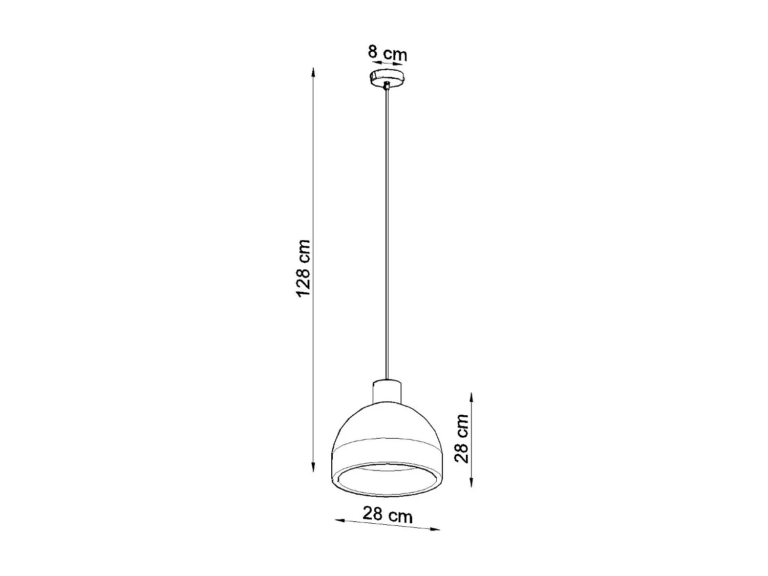 Lampes suspendues Solyma industriel en béton - 1 sources lumineuses 4000K - L.28 x H.128 cm - gris