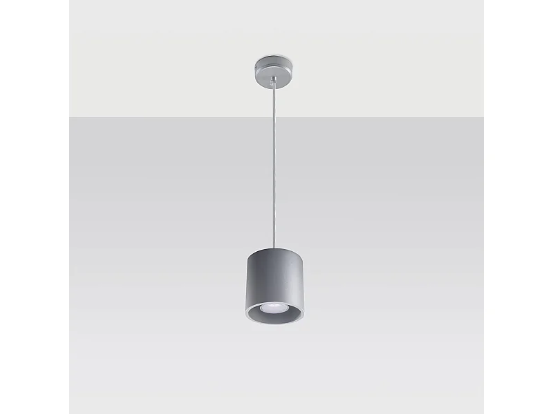 Lampes suspendues Celeris moderne en aluminium - 1 sources lumineuses 4000K - L.10 x H.110 cm - gris