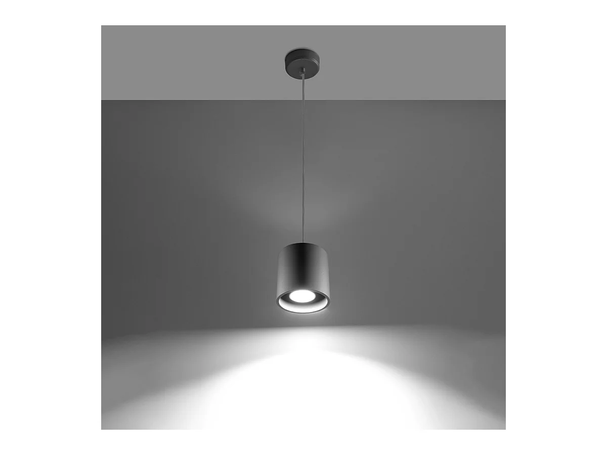 Lampes suspendues Celeris moderne en aluminium - 1 sources lumineuses 4000K - L.10 x H.110 cm - gris
