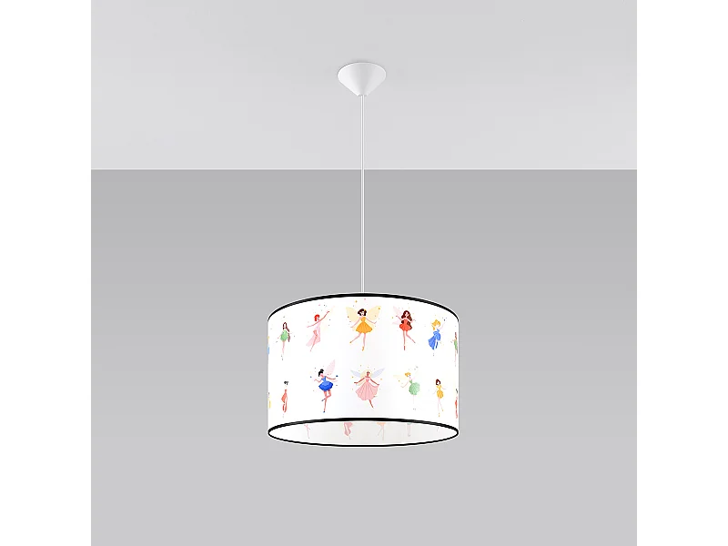 Lampy wiszące nowoczesny Hada, PVC - 1 źródło światła 4000K - L.40 x H.95 cm - wielokolorowy