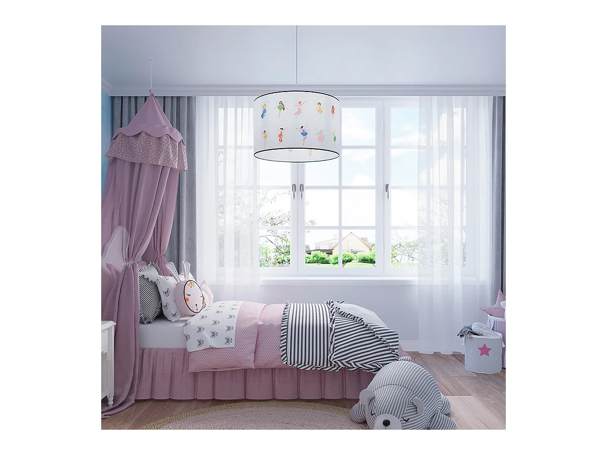 Lampy wiszące nowoczesny Hada, PVC - 1 źródło światła 4000K - L.40 x H.95 cm - wielokolorowy