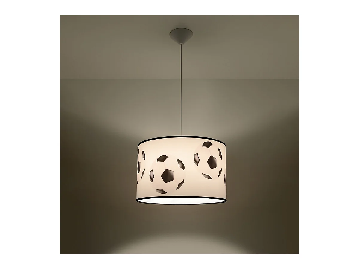 Lampes suspendues Calcio a moderne en PVC - 1 sources lumineuses 3000K - L.40 x H.82 cm - blanc noir