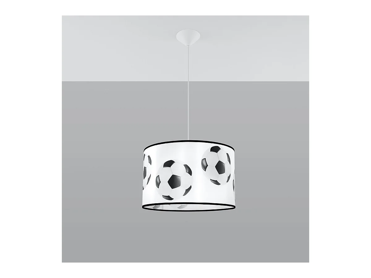 Lampes suspendues Calcio a moderne en PVC - 1 sources lumineuses 3000K - L.40 x H.82 cm - blanc noir