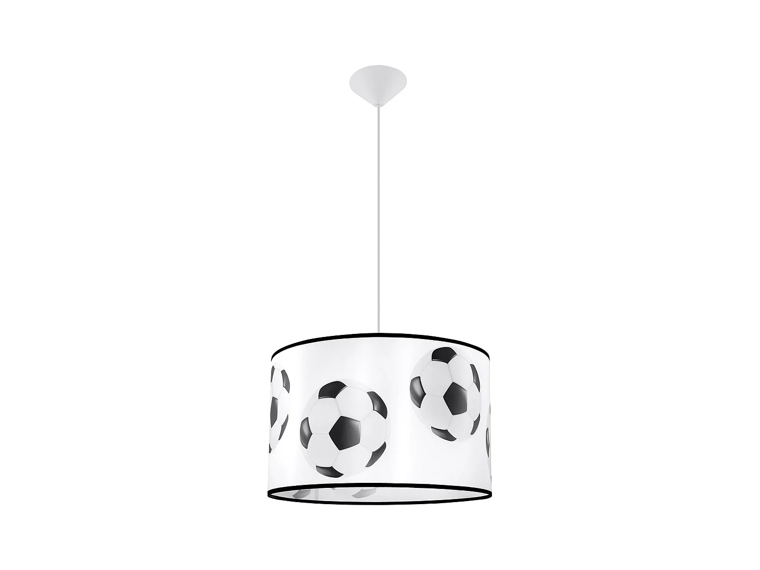 Lampes suspendues Calcio a moderne en PVC - 1 sources lumineuses 3000K - L.40 x H.82 cm - blanc noir