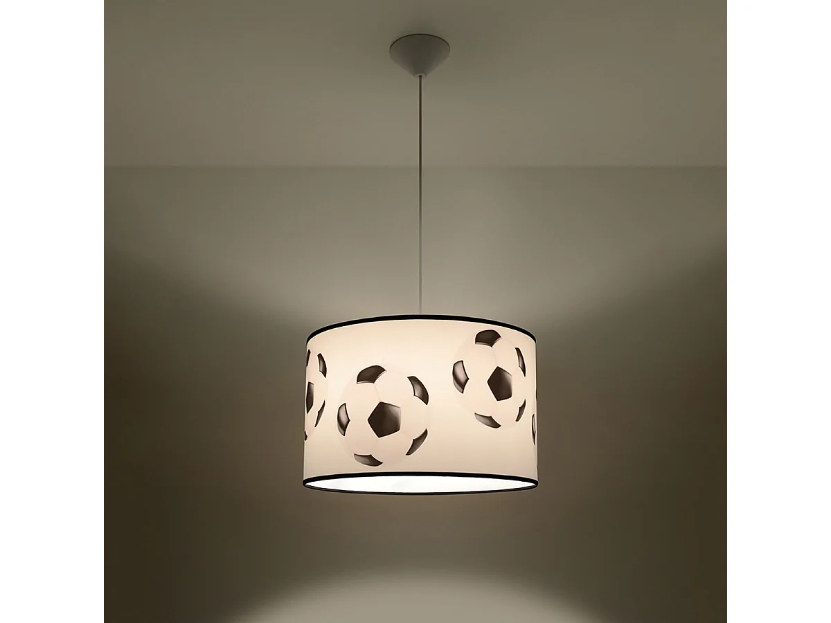 Lampes suspendues Calcio a moderne en PVC - 1 sources lumineuses 3000K - L.40 x H.82 cm - blanc noir