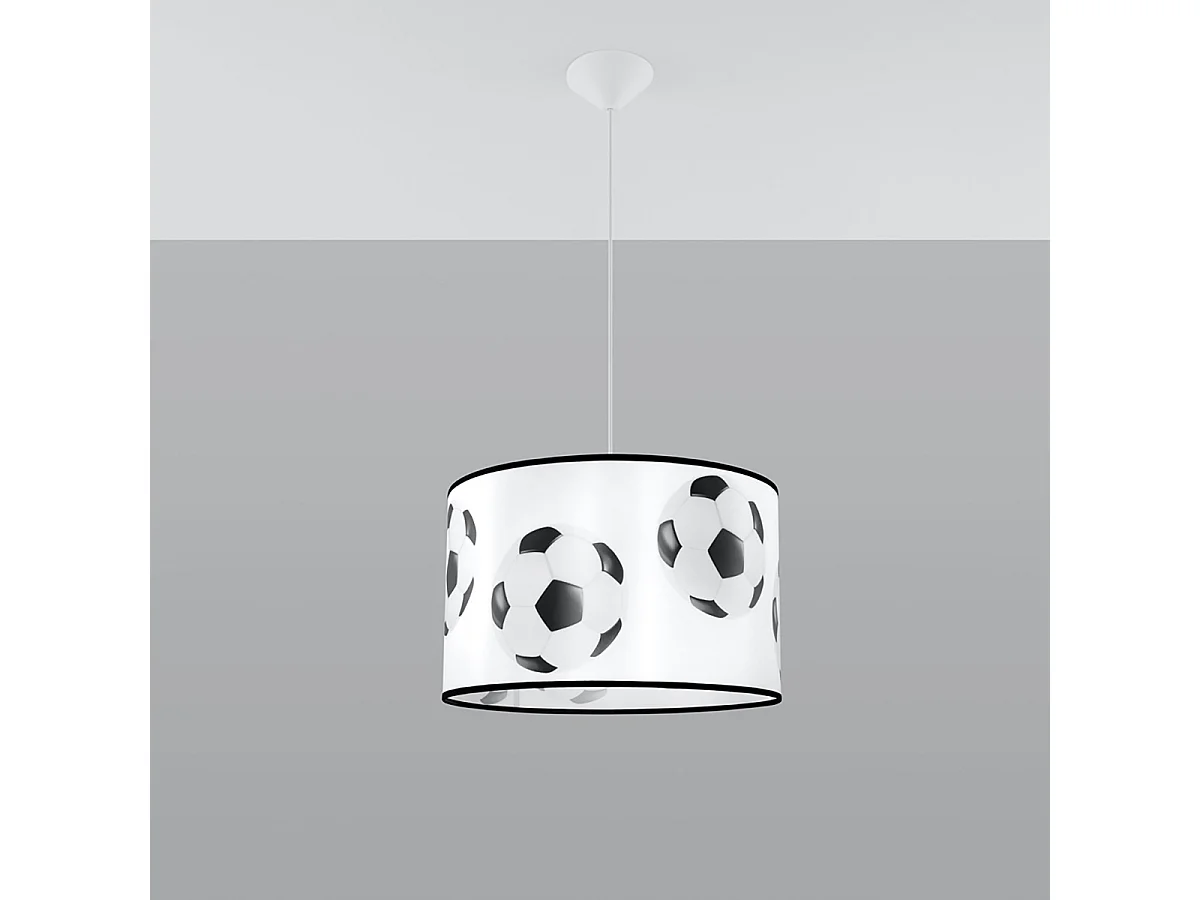 Lampes suspendues Calcio a moderne en PVC - 1 sources lumineuses 3000K - L.40 x H.82 cm - blanc noir