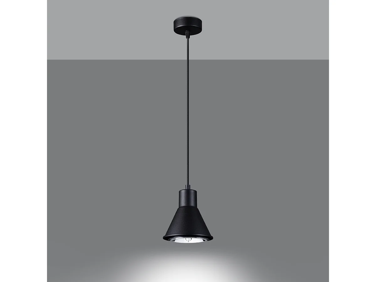 Hanglampen Zylata modern van  - 1 lichtbronnen 3000K - L.14 x H.120 cm - zwart