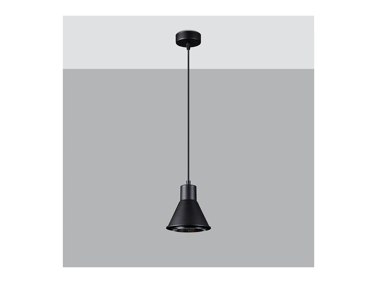 Hanglampen Zylata modern van  - 1 lichtbronnen 3000K - L.14 x H.120 cm - zwart