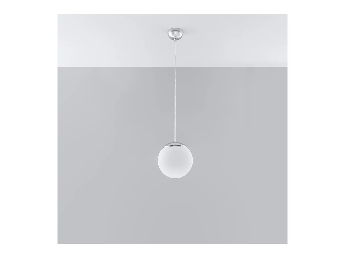 Hanglampen Stera minimalistisch van  - 1 lichtbronnen 3000K - L.20 x H.110 cm - wit/chroom