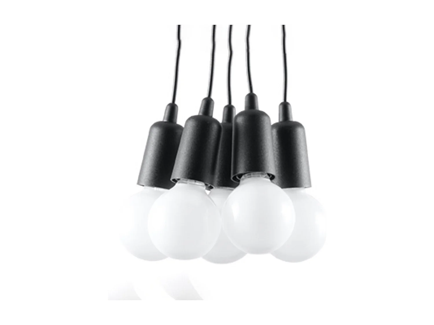 Lampes suspendues Astis moderne en PVC - 5 sources lumineuses 4000K - L.25 x H.90 cm - noir