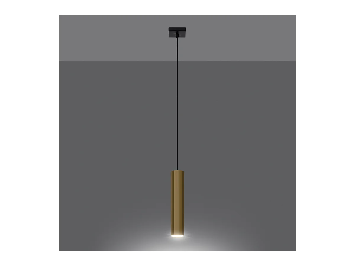 Lampy wiszące nowoczesny Toris, stal - 1 źródło światła 4000K - L.8 x H.100 cm - złoty połysk