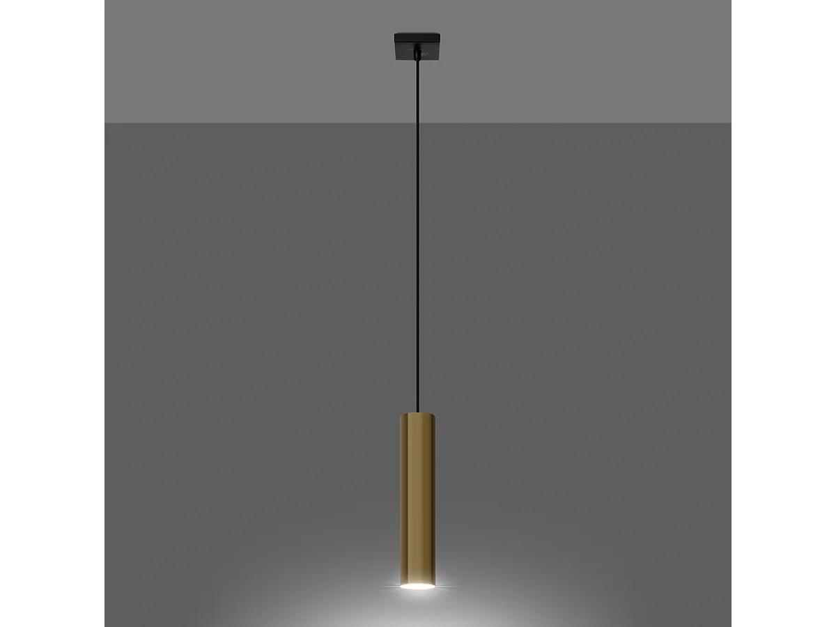 Lampes suspendues Toris moderne en acier - 1 sources lumineuses 4000K - L.8 x H.100 cm - éclat doré