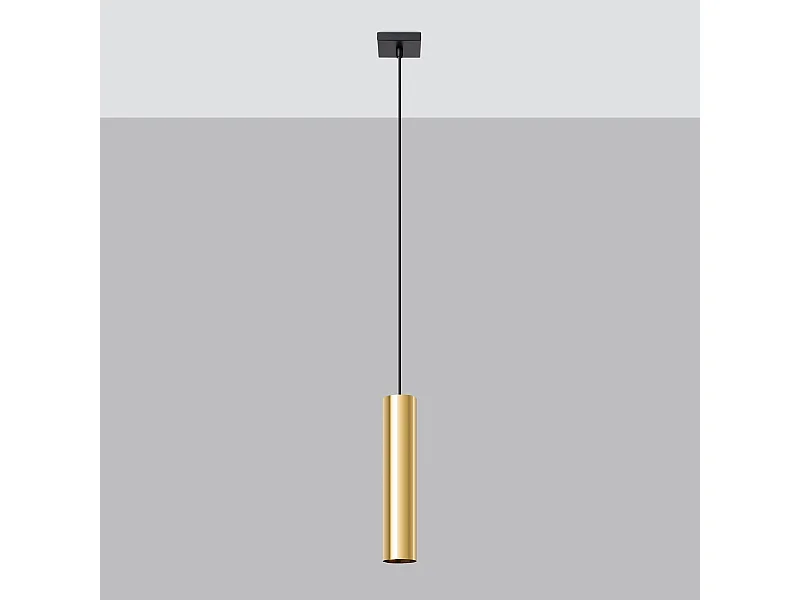 Lampy wiszące nowoczesny Toris, stal - 1 źródło światła 4000K - L.8 x H.100 cm - złoty połysk