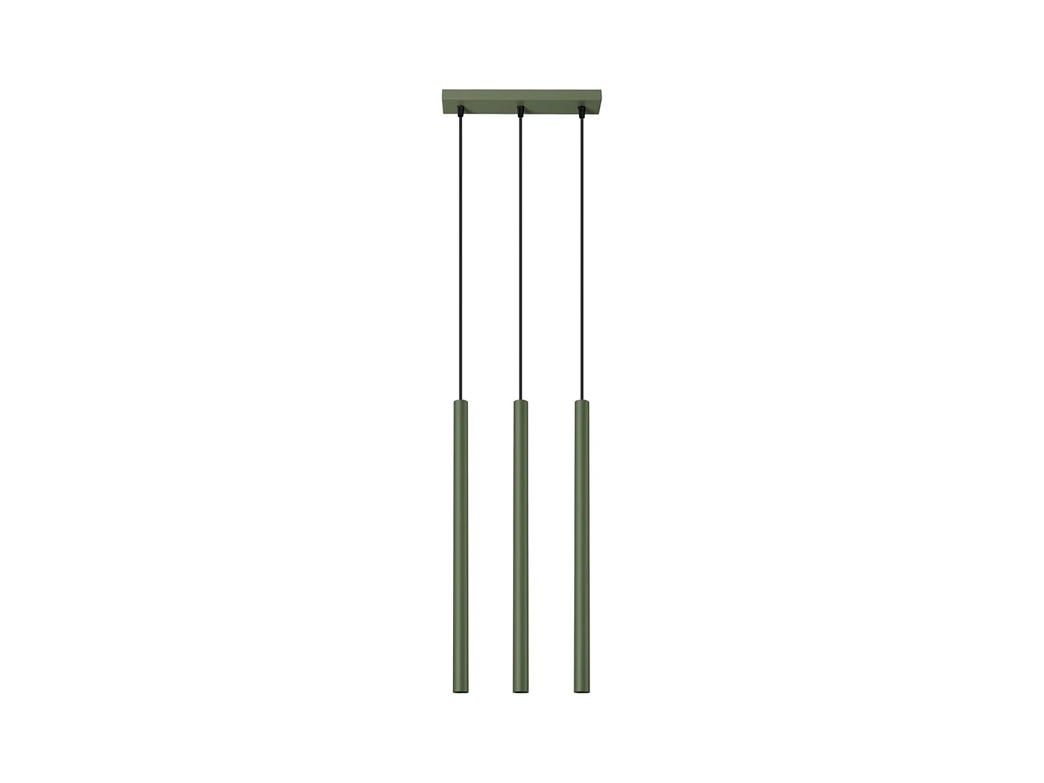 Lampada a sospensione Brill moderno di acciaio - 3 sorgenti luminose 4000K - L.30 x A.94 cm - verde oliva