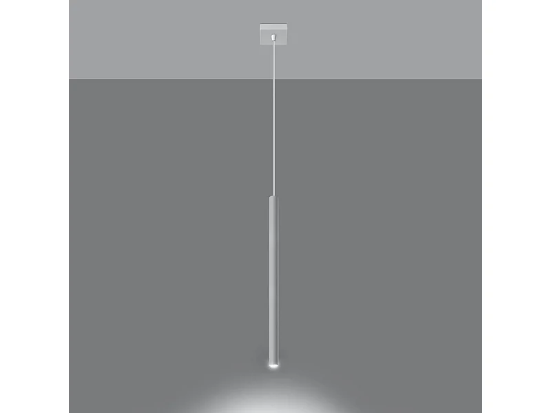 Lampy wiszące nowoczesny Brill, stal - 1 źródło światła 3000K - L.8 x H.100 cm - biały