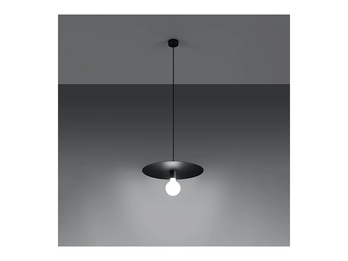 Lampy wiszące nowoczesny Flavieta, stal - 1 źródło światła 4000K - L.40 x H.105 cm - czarny