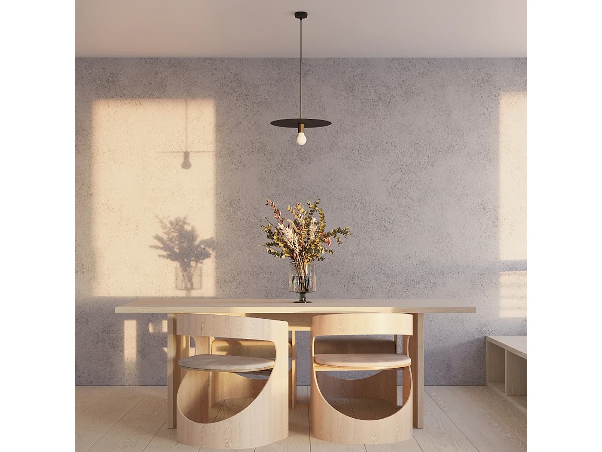 Lampes suspendues Flavieta moderne en acier - 1 sources lumineuses 4000K - L.40 x H.105 cm - noir