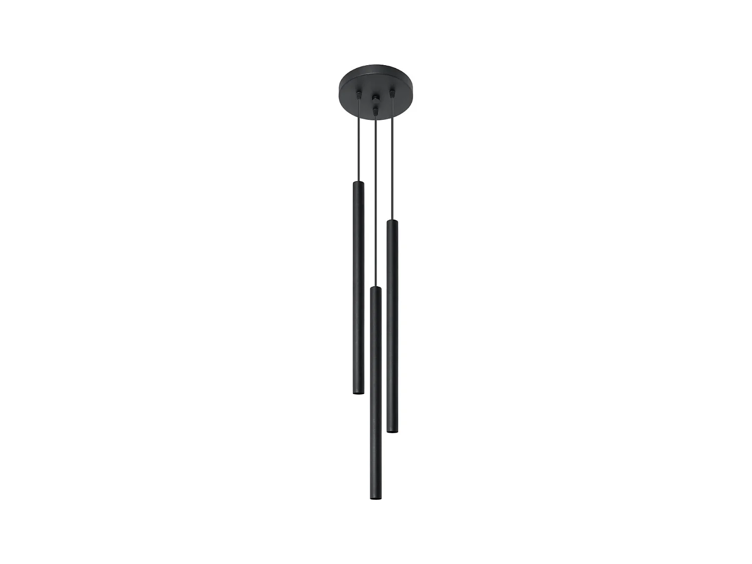 Lampes suspendues Brill moderne en acier - 3 sources lumineuses 3000K - L.20 x H.90 cm - noir