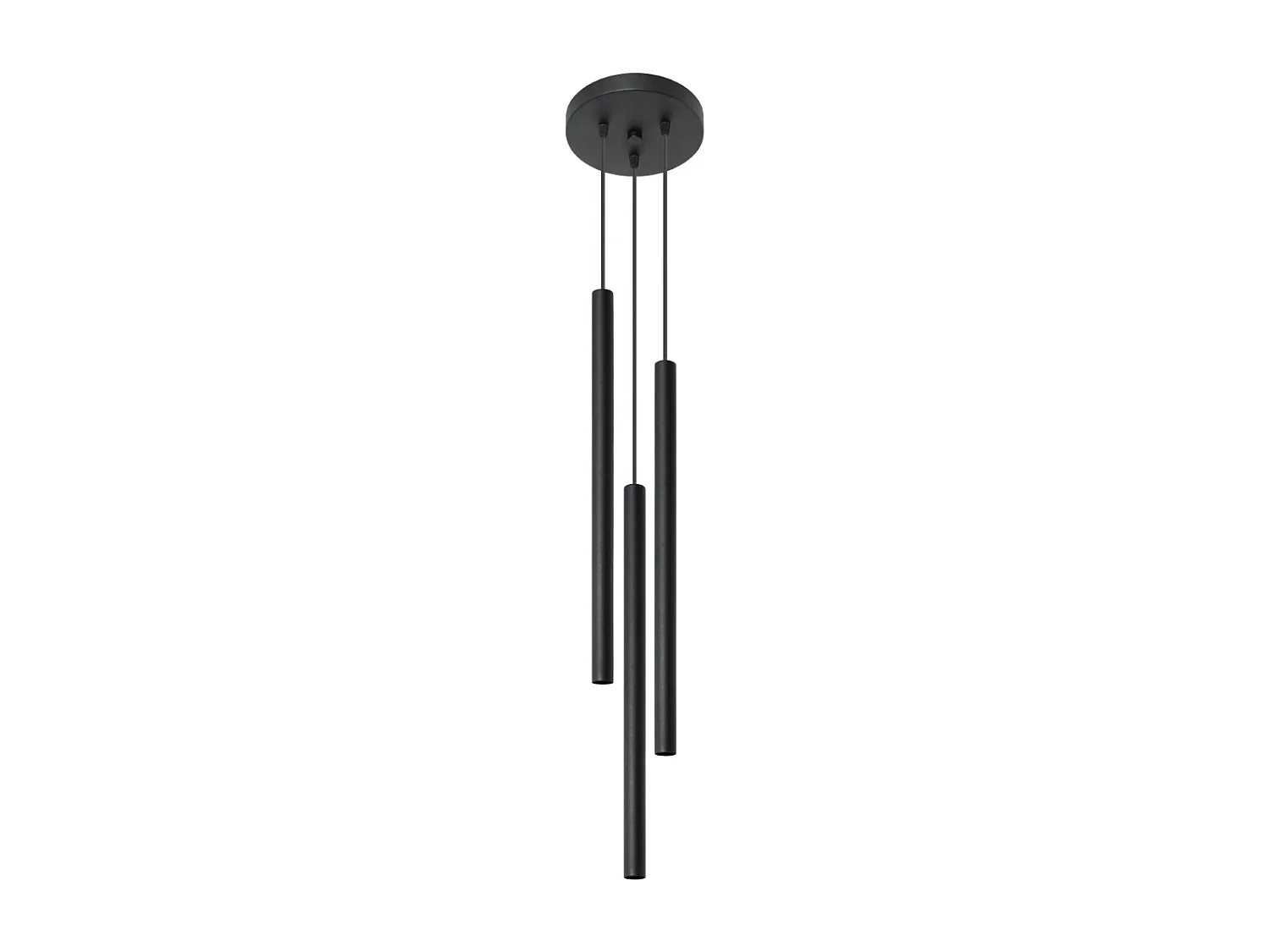 Lampes suspendues Brill moderne en acier - 3 sources lumineuses 3000K - L.20 x H.90 cm - noir