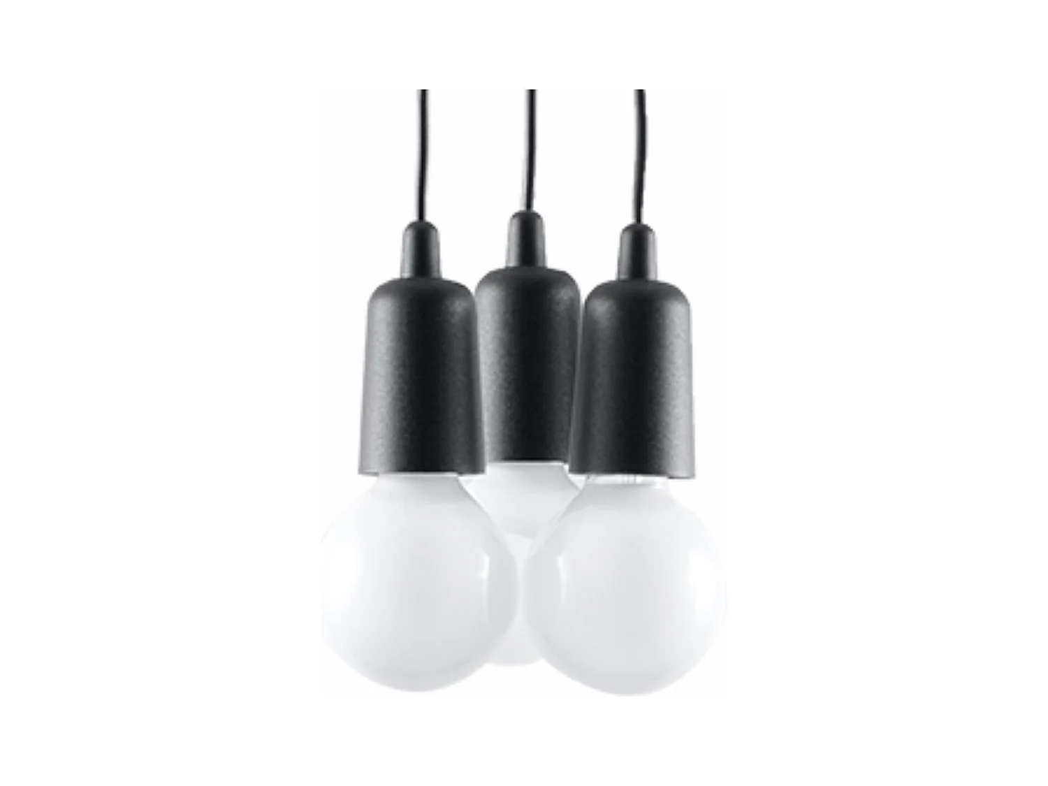 Lampes suspendues Astis moderne en PVC - 3 sources lumineuses 3000K - L.15 x H.90 cm - noir