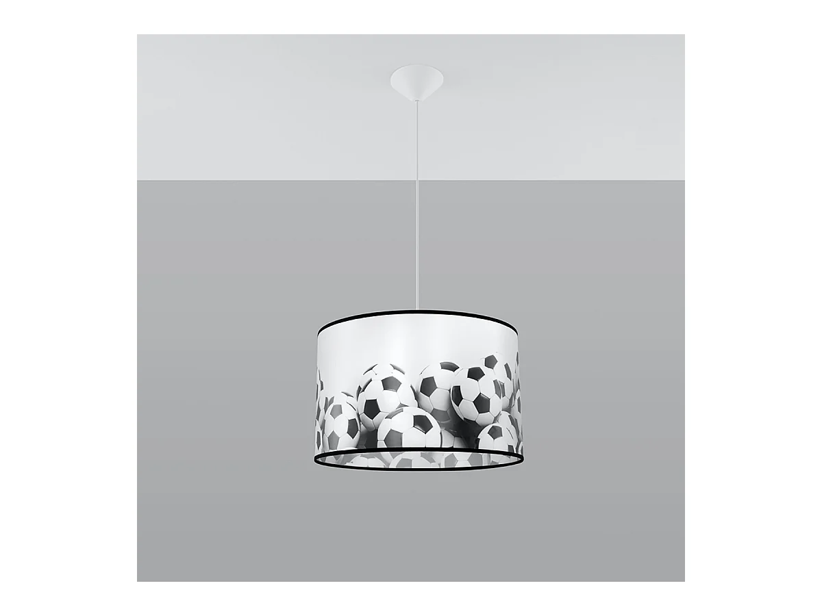 Lampes suspendues Calcio b moderne en PVC - 1 sources lumineuses 3000K - L.40 x H.82 cm - blanc noir