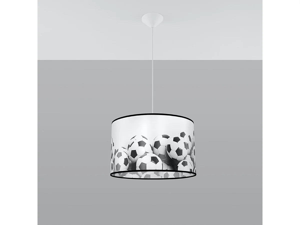 Lampes suspendues Calcio b moderne en PVC - 1 sources lumineuses 3000K - L.40 x H.82 cm - blanc noir